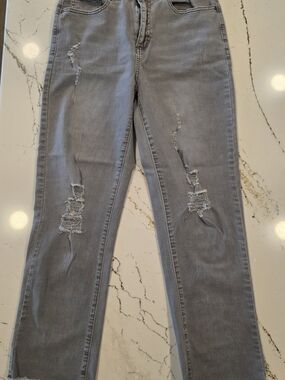 Grace & Lace Gray Distressed Jeans